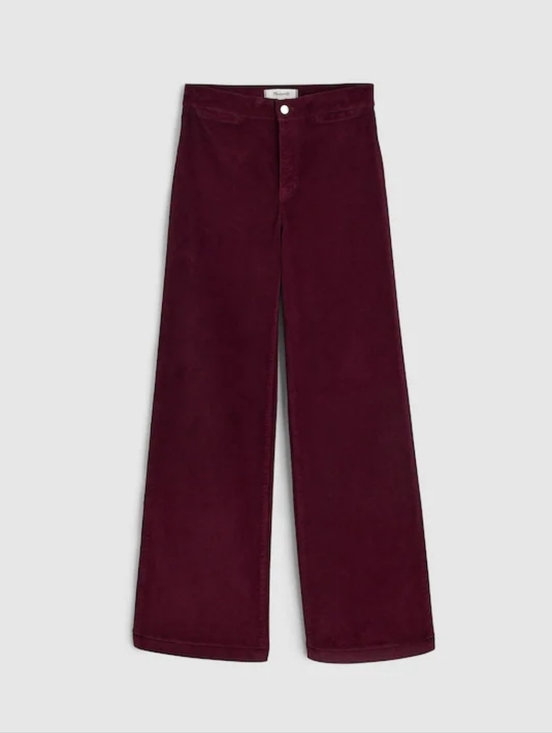 Madewell Wide Leg Corduroy Pants in Deep Burgundy Sise 26 - Picture 5 of 16